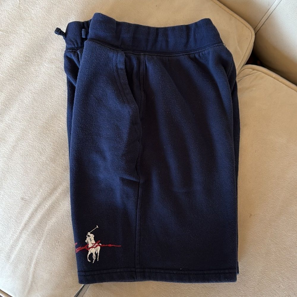 Polo by Ralph Lauren knit shorts, navy with white polo horse, size medium